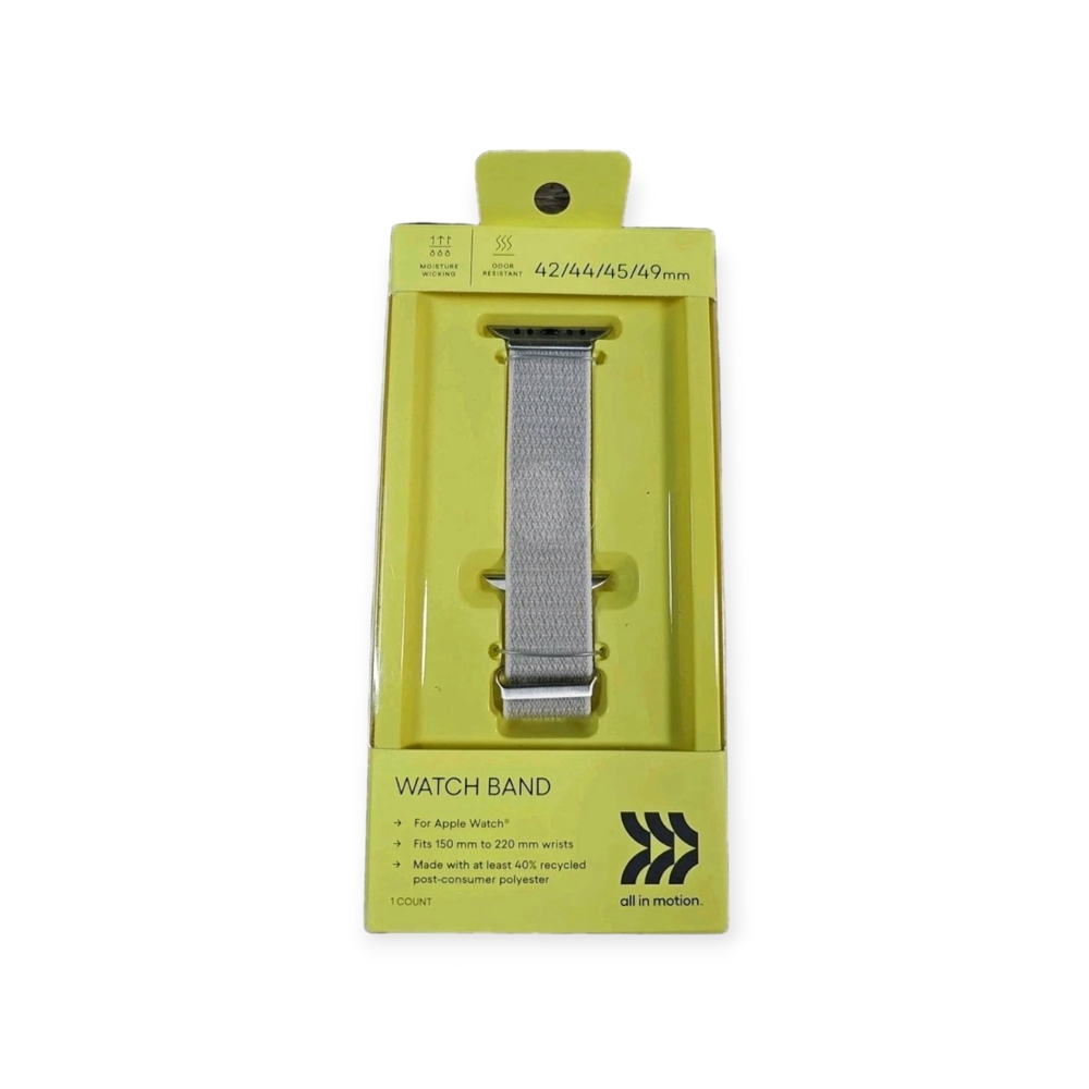 All in Motion Apple Watch Band Gray 42/44/45/49mm Moisture Wicking & Odor Resist